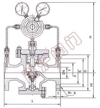 Yk43X/F氣體減壓閥 結構圖
