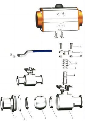 衛(wèi)生級球閥結(jié)構(gòu)圖